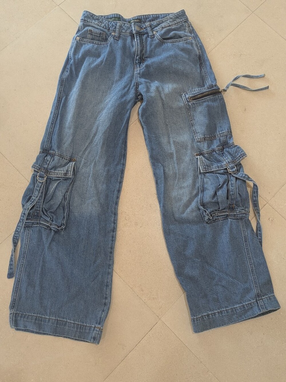 Juniors Mid-Rise Wide Leg Cargo Baggy Pants - Wild Fable Size 0 Zero